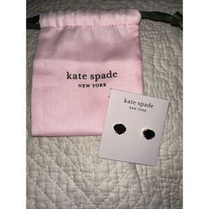 Kate Spade New York Treasure Cubic Zirconia Black Ear Studs Earrings Gift, NEW